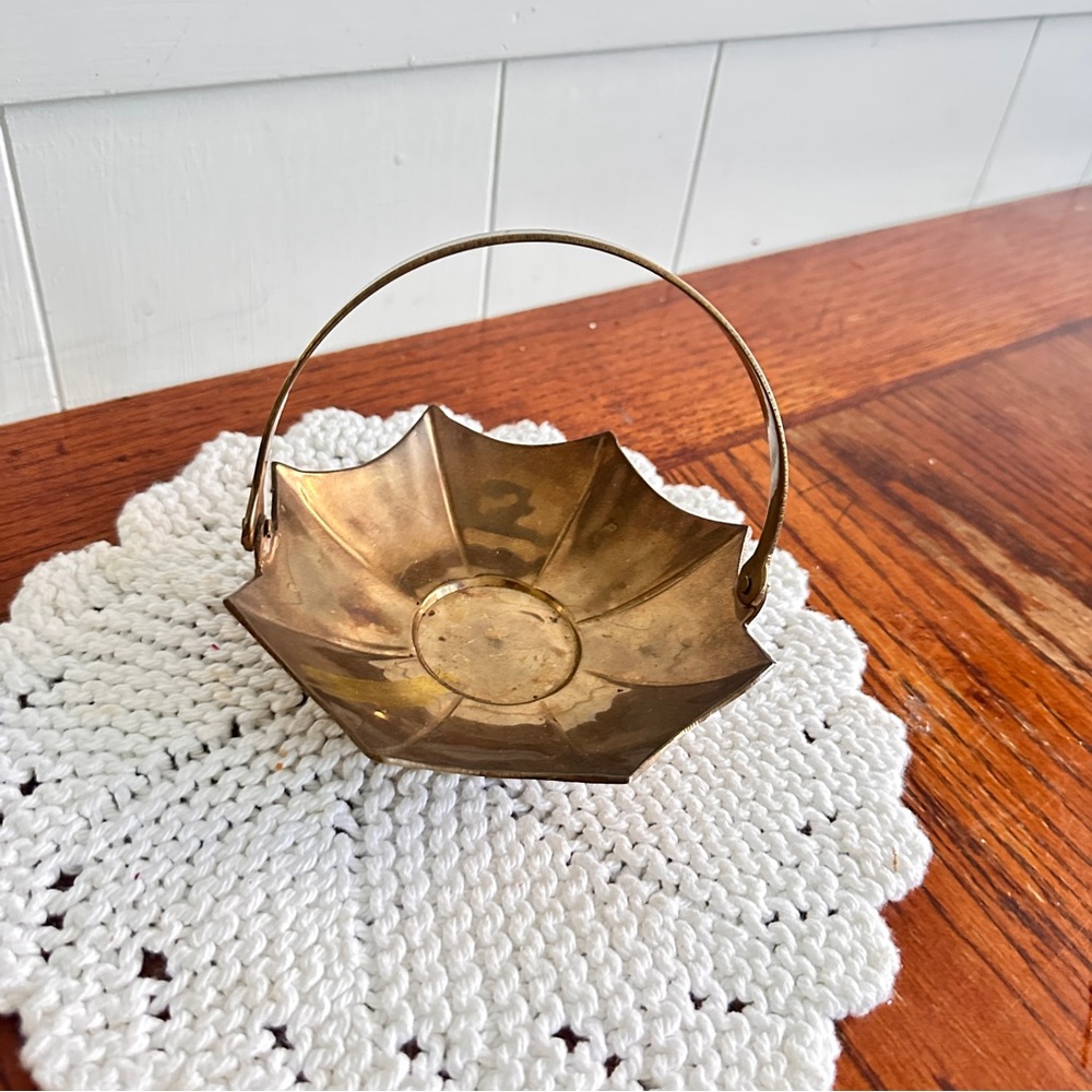 Vintage brass trinket soap dish